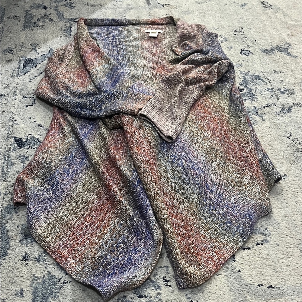 Multicolor Open Front Women's Sweater